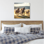 Wild Meadow Run – Majestic Horse Herd with Foals Leinwanddruck (Insitu (Schlafzimmer))