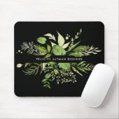 Wild Meadow | Schwarz/Grün Botanisch Personalisier Mousepad (Mit Mouse)