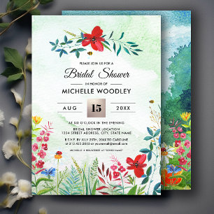 Wild Meadow Sommerwald Brautparty Einladungen