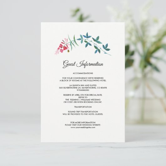 Wild Meadow | Sommerwaldhochzeitkarten Begleitkarte (Stehend Vorderseite)