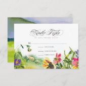 Wild Meadow Sonnenblumen Wedding RSVP Card Einladung (Vorne/Hinten)