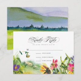 Wild Meadow Sonnenblumen Wedding RSVP Card Einladung