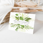 Wild Meadow | Wassercolor Botanical Danke<br><div class="desc">Diese schicken Dankeskarten für den Garten wurden entworfen, um sich mit unserer Hochzeitskollektion Wild Meadow abzustimmen. Sie haben einen oberen und unteren Rand von üppiger Aquarell in Wald- und Farngrün-Tönen. Fügen Sie zwei Textzeilen in eleganter, grauer Schrift hinzu (wir Liebe mit "mit Liebe und Dankbarkeit" und Ihren Namen), sowie eine...</div>