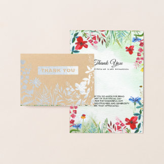 Wild Meadow | Wildblumen Danke, dass Sie Hochzeit  Folienkarte