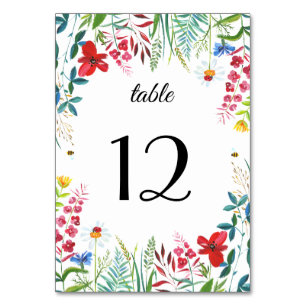 Wild Meadow   Wildblumen Hochzeiten Tischnummern