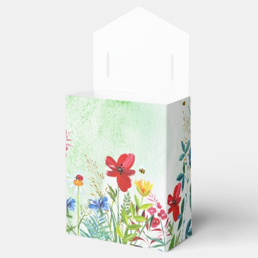Wild Meadow | Wildblumen Wasserfarbenhochzeit Geschenkschachtel (Geöffnet)
