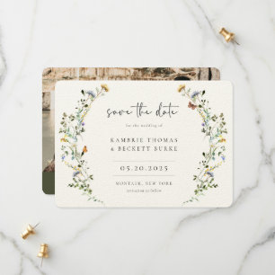 Wild Meadow Wreath Floral Foto Save The Date