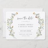 Wild Meadow Wreath Floral Foto Save The Date (Vorderseite)