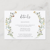 Wild Meadow Wreath Wedding Details Begleitkarte (Vorderseite)