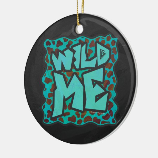 Wild mir Dalmatiner Brown und Aquamarines Design Keramikornament (Links)