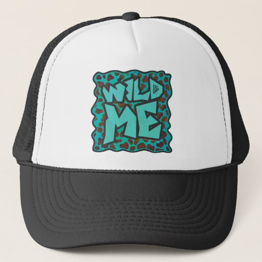 Wild mir Dalmatiner Brown und Aquamarines Design Truckerkappe (Vorderseite)