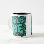 Wild mir Dalmatiner Brown und Aquamarines Design Zweifarbige Tasse (Vorderseite Links)