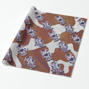 Wild mir Kuh Brown und White Print Geschenkpapier