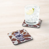 Wild mir Kuh Brown und White Print Getränkeuntersetzer (Rechte Seite)