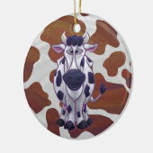 Wild mir Kuh Brown und White Print Keramikornament (Links)