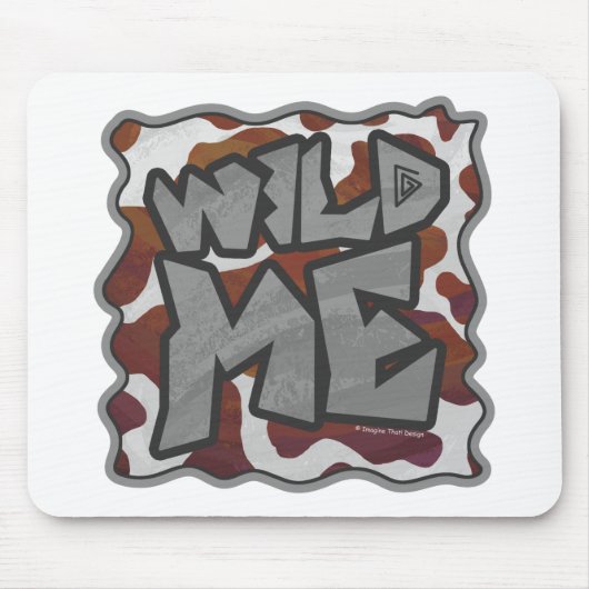 Wild mir Kuh Brown und White Print Mousepad (Vorne)