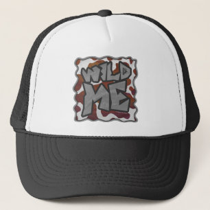Wild mir Kuh Brown und White Print Truckerkappe
