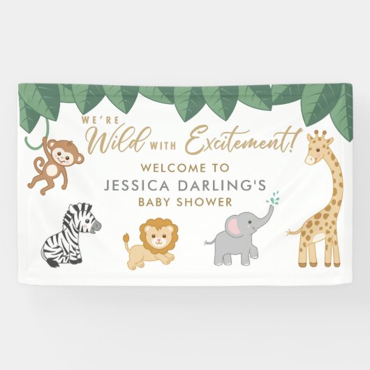 WILD mit spannender Safari Thema Kinderdusche Foa Banner (Horizontal)