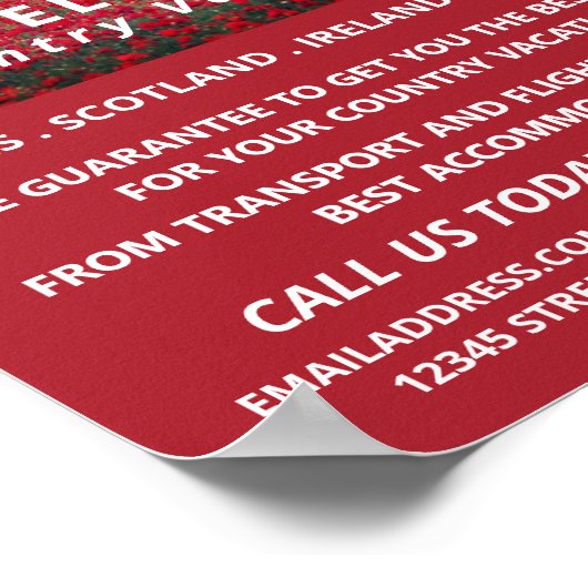 Wild Mohnfeld, Reiseagentur Werbung Poster (Ecke)