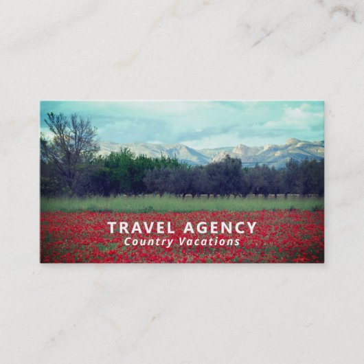 Wild Mohnfeld, Travel Agent Business Card Visitenkarte (Vorderseite)