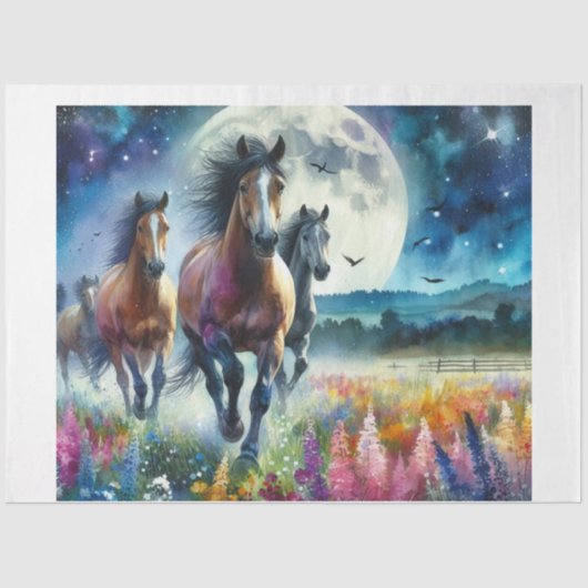 Wild Moon Horses Seidenpapier (Vorderseite)