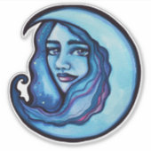 Wild MoonChild Goddess Moon Child Hexe Aufkleber (Vorderseite)
