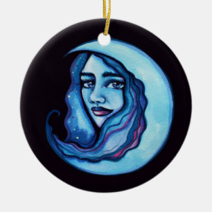 Wild MoonChild Goddess Moon Child Hexe Keramik Ornament
