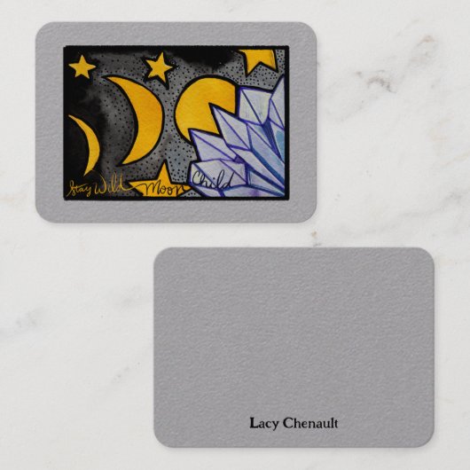 Wild MoonChild Moon Phases Visitenkarte (Vorne/Hinten)