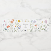 Wild-Multicolor-Blumenzwiebelflasche Wasserflaschenetikett (Einzelnes Label)