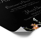 Wild-Multicolor-Blütenschwarz-Signaturgetränke sig Poster (Ecke)