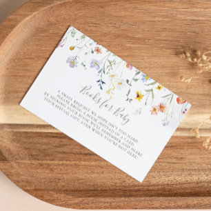 Wild Multicolor Floral Baby Shower Buchanfrage Begleitkarte