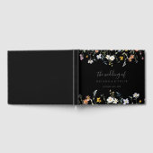 Wild Multicolor Floral Black Wedding Gästebuch (Voll)