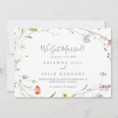 Wild-Multicolor-Floral-Elopement Ankündigung (Vorderseite)