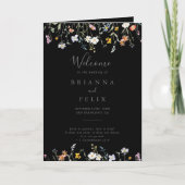 Wild Multicolor floral geflochtene Schwarze Hochze Programm (Vorderseite)