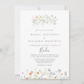 Wild Multicolor Floral Spanish Wedding Einladung (Vorderseite)