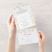 Wild Multicolor Floral Wedding All In One Einladung (Abreißen)