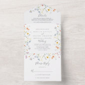 Wild Multicolor Floral Wedding All In One Einladung (Innen Boden)