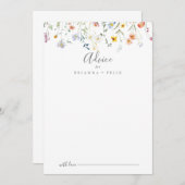 Wild Multicolor Floral Wedding Hinweiskarte (Vorne/Hinten)