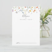 Wild Multicolor Floral Wedding Hinweiskarte (Stehend Vorderseite)