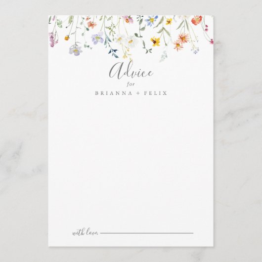 Wild Multicolor Floral Wedding Hinweiskarte (Vorderseite)