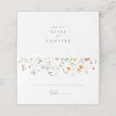 Wild Multicolor Floral Wedding Platzkarte (Außenseite Aufgefaltet)