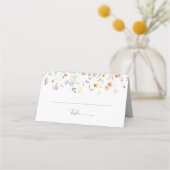 Wild Multicolor Floral Wedding Platzkarte (Vorderseite)