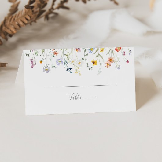 Wild Multicolor Floral Wedding Platzkarte