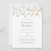 Wild Multicolor Floral Wedding Reception Einladung (Vorderseite)