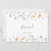 Wild Multicolor Floral Wedding Reservierte Zeichen (Vorderseite)