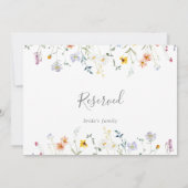 Wild Multicolor Floral Wedding Reservierte Zeichen (Rückseite)
