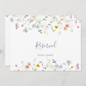 Wild Multicolor Floral Wedding Reservierte Zeichen (Vorne/Hinten)