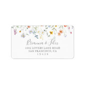 Wild Multicolor Floral Wedding RSVP Address Label Adressaufkleber (Vorne)