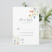 Wild Multicolor Floral Wedding RSVP Karte (Stehend Vorderseite)