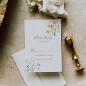 Wild Multicolor Floral Wedding RSVP Karte